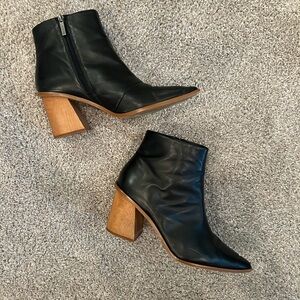 1.State wood and pu leather ankle boots, size 11 women’s